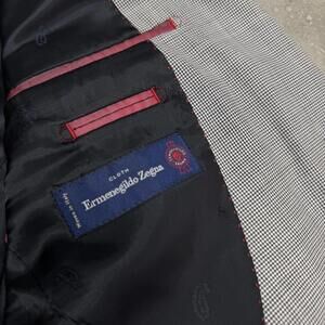 Mint Ermenegildo Zegna Cloth Napoli Blazer Sport Coat 42R Black & White Gingham